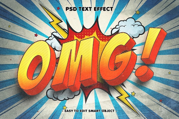 PSD omg comic style editable text effect