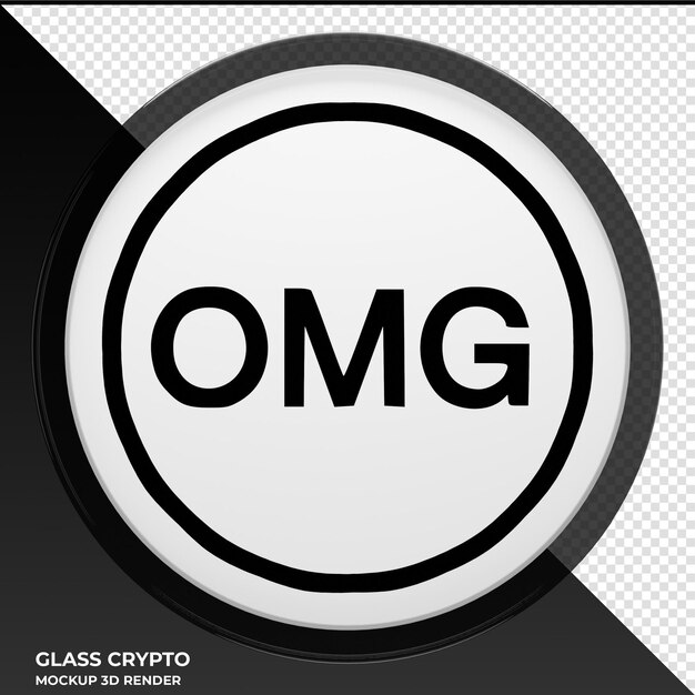 PSD omg network omg glass crypto coin ilustracja 3d