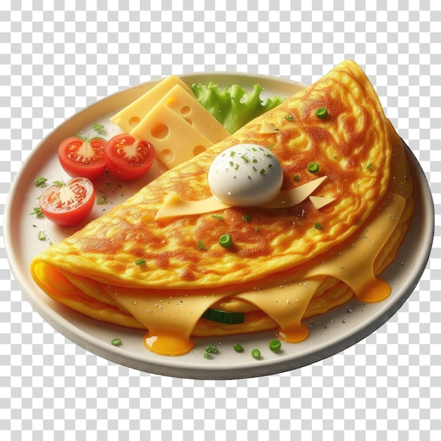 Omlet Z Przezroczystym Tłem Z Serem.