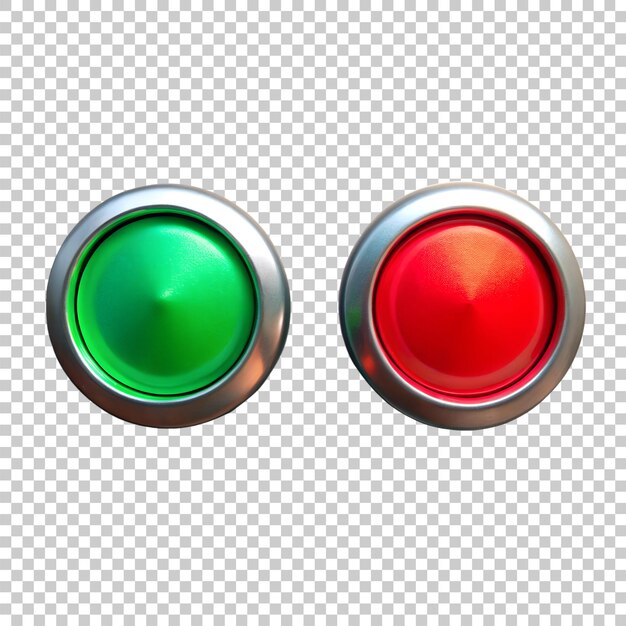 on and off push buttons icon red and green color buttons