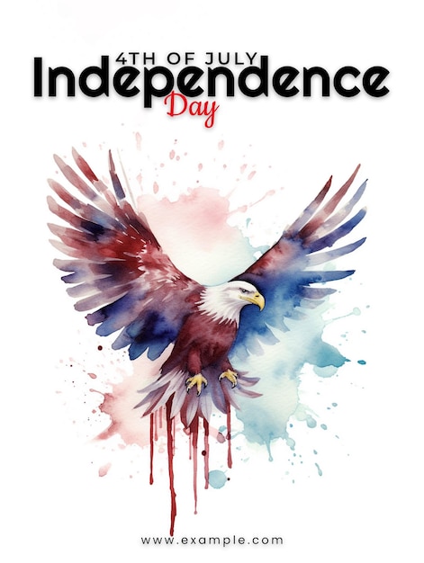 Onafhankelijkheidsdag illustratie gelukkig vierde juli en vierde juli PSD
