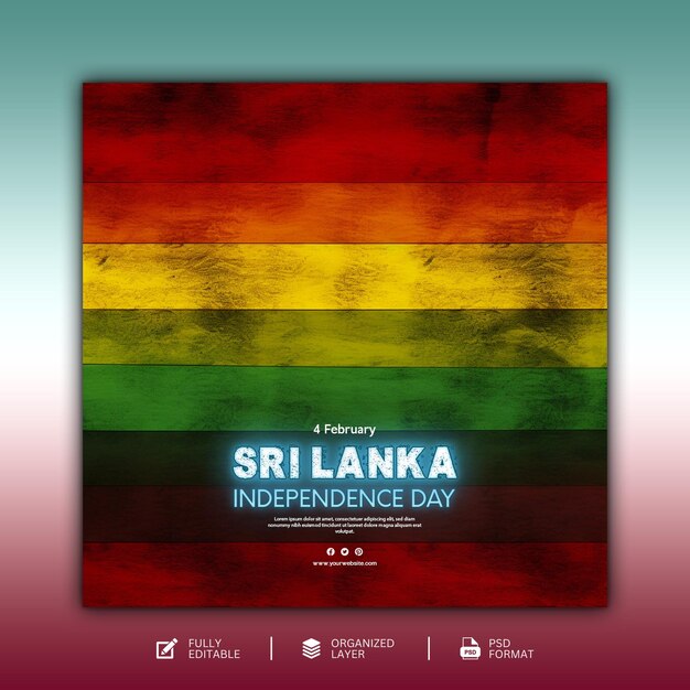 PSD onafhankelijkheidsdag van sri lanka grafisch en sociale media ontwerp