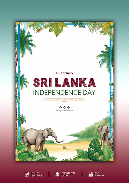 PSD onafhankelijkheidsdag van sri lanka grafisch en sociale media ontwerp