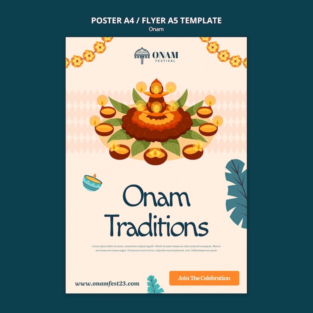 PSD onam day template design