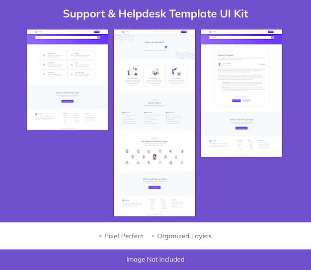 PSD ondersteuning en helpdesk template ui kit