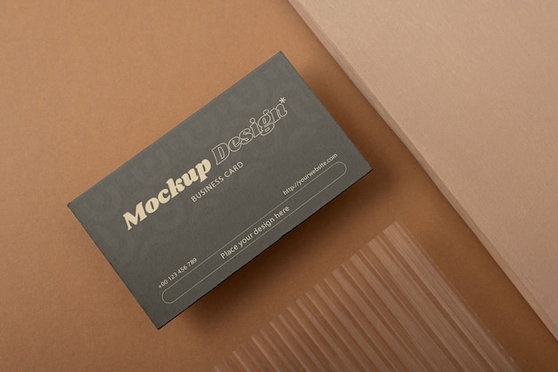 Onderverzadigde aardtonen visitekaartje mockup