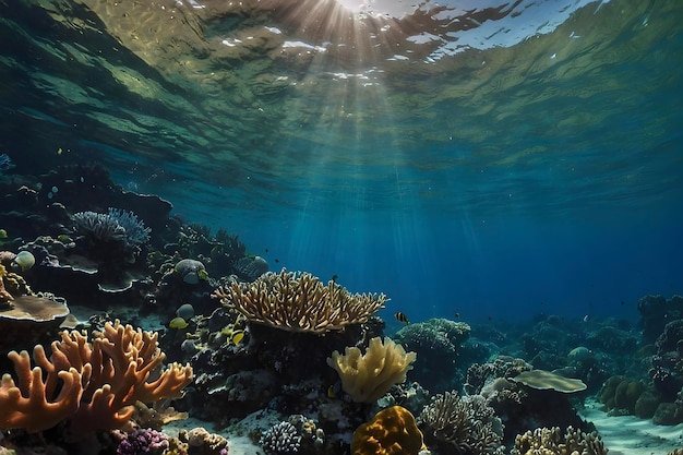 Onderwaterexploratie van een levendig koraalrifecosysteem