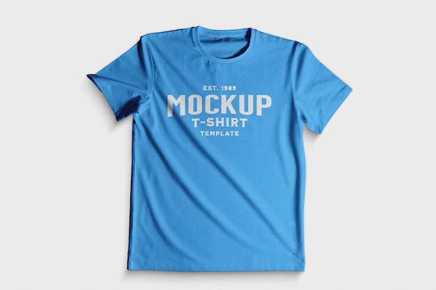 Ondulerende blauwe T-shirt mockup sjabloon ontwerp PSD