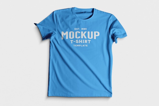 Ondulerende blauwe T-shirt mockup sjabloon ontwerp PSD