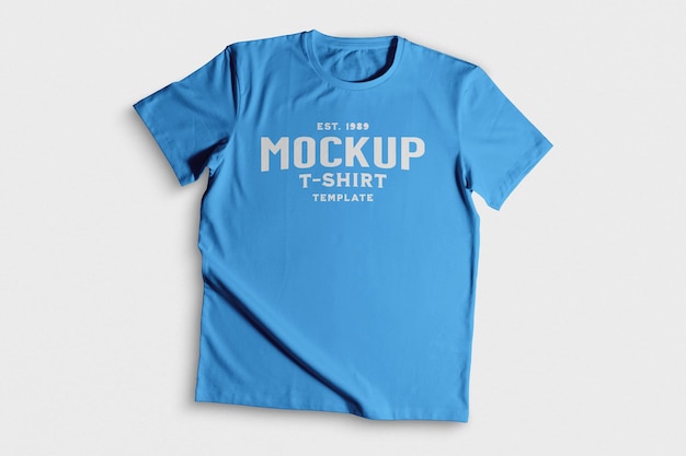 Ondulerende blauwe T-shirt mockup sjabloon ontwerp PSD