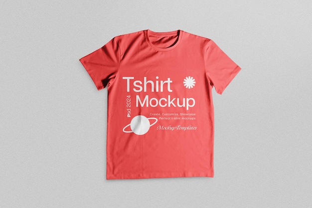 Ondulerende rode T-shirt mockup sjabloon ontwerp PSD