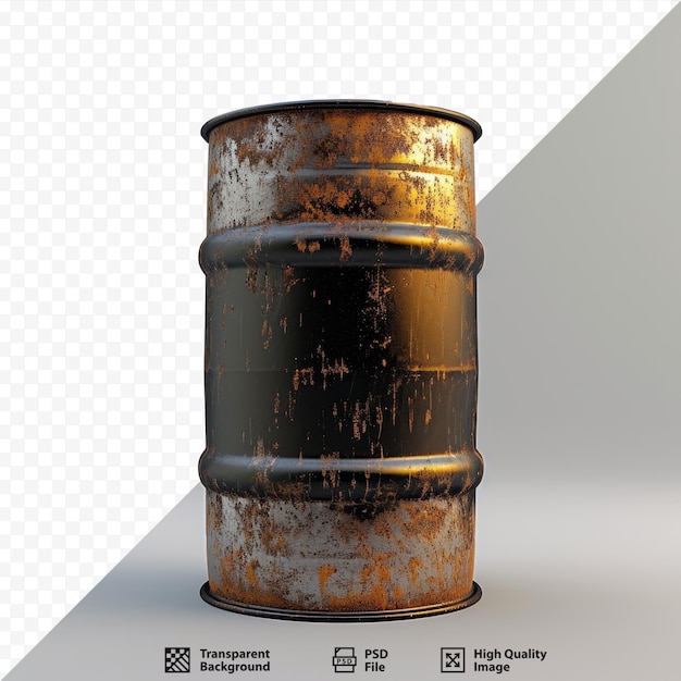 One barrel with dangerous fluid on gray isolated background