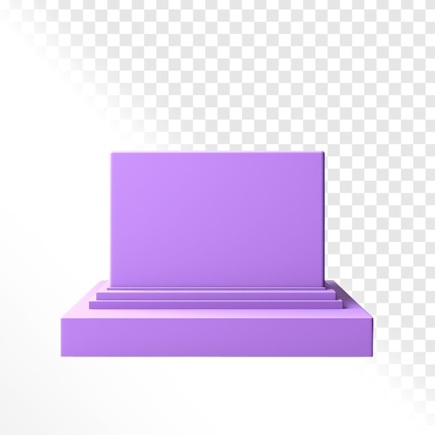 PSD one cartoon 3d rendered podium purple on transparent background