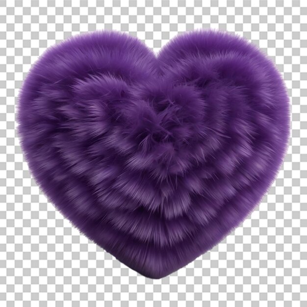 PSD one color fluffy shiny heart 3d transparent