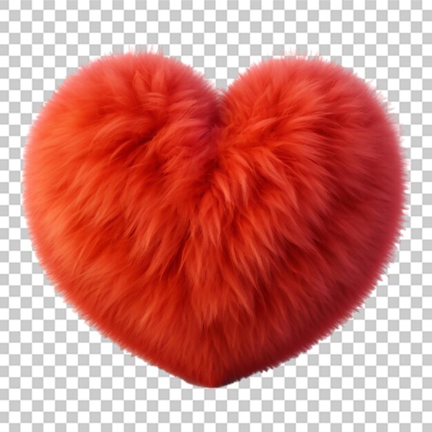 PSD one color fluffy shiny heart 3d transparent