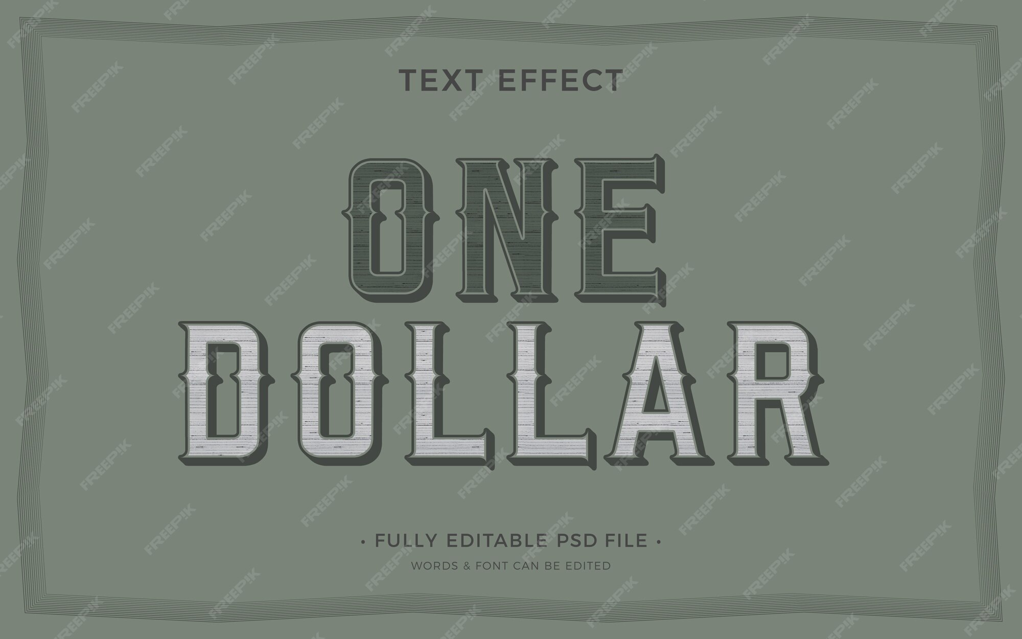 Premium PSD One dollar text effect