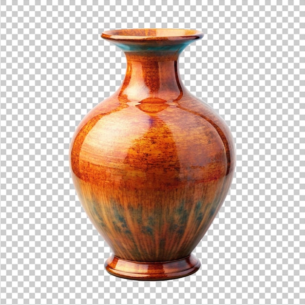 One grey vase isolated on transparent background