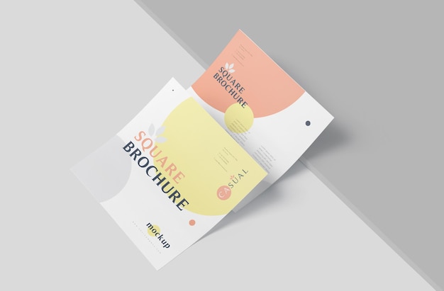 One page square brochure mockup