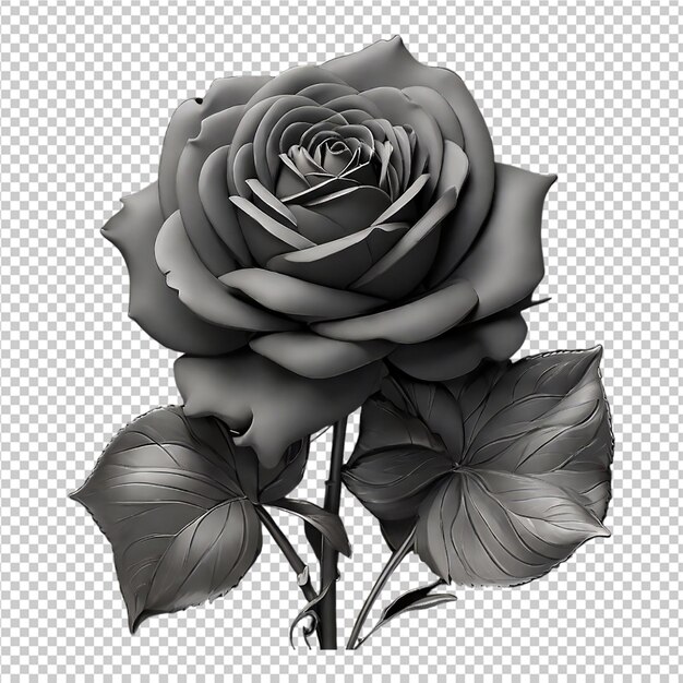 PSD one rose bud design transparent background generative ai pro