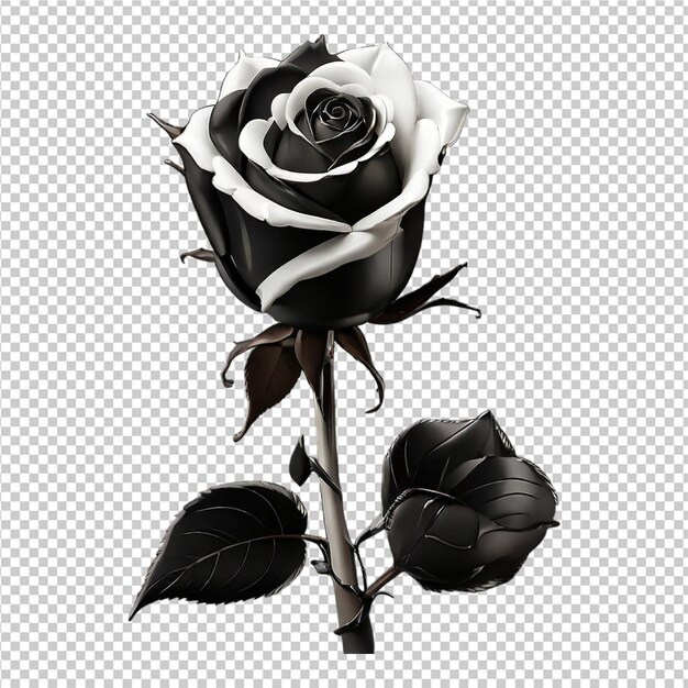 PSD one rose bud design transparent background generative ai pro