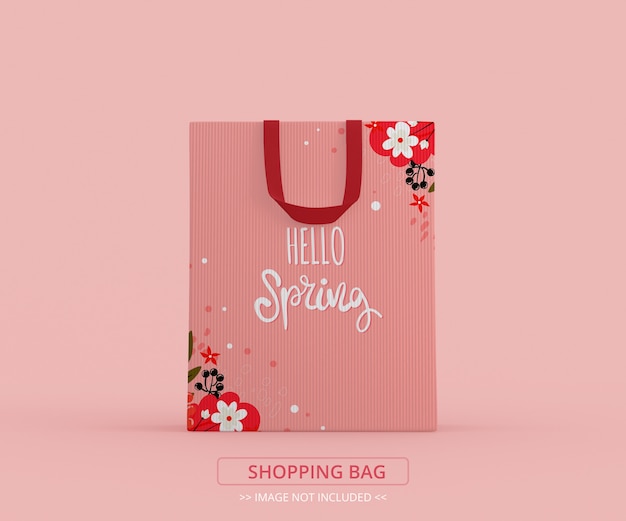 One shopping bag mockup front view