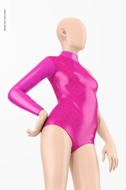 One sleeve gymnastics leotard mockup left view