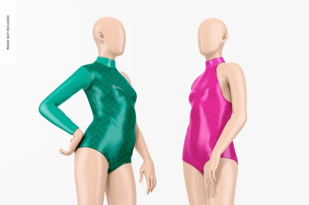 One sleeve gymnastics leotards mockup