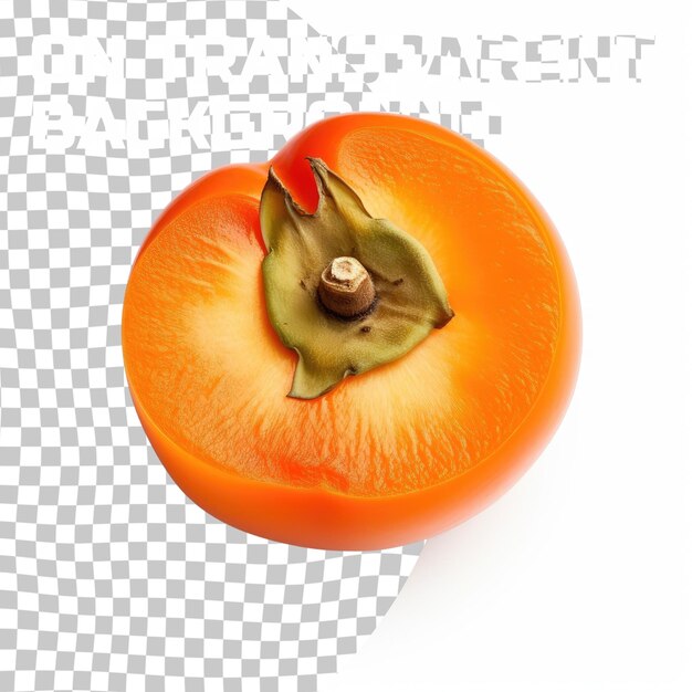 PSD one slice of persimmon isolated on transparent