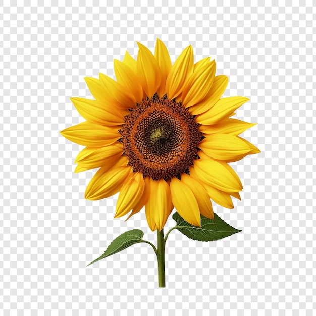 PSD one sunflower alone isolated on transparent background