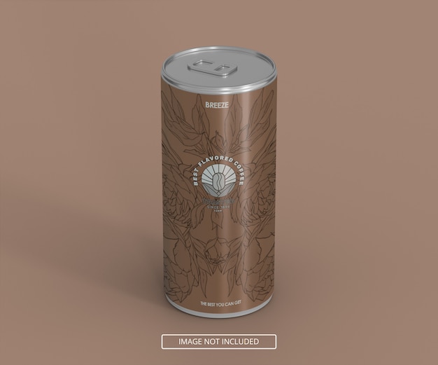 One Tall Flat Beer Soda Can Mock Up For Logo Labe Or Sticker Decal