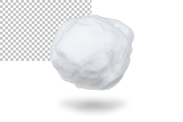 PSD one white snowball isolated on a transparent background