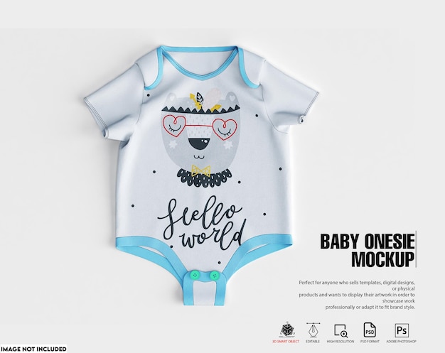 Onesie rompertje voor baby's Mockup uit één stuk voor baby's