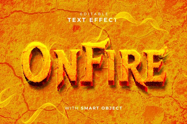 onfire psd editable text effect