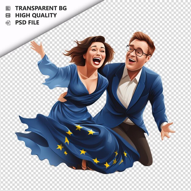 PSD onhandig europees koppel flat icon stijl witte achtergrond i