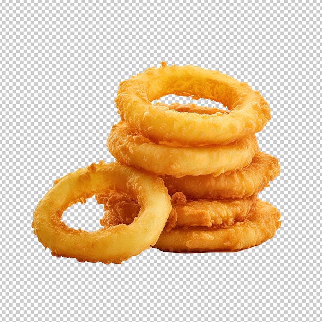 onion rings on white background stylize