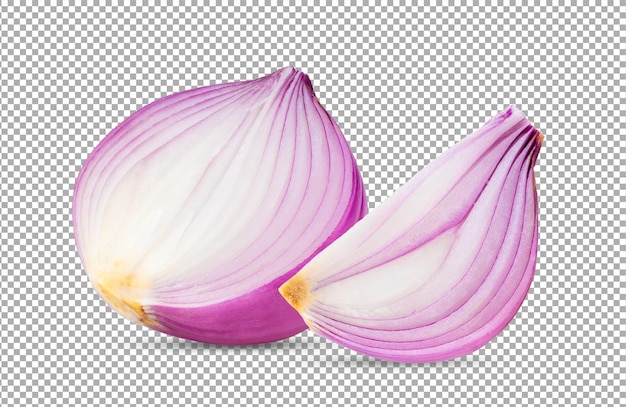 Onion sliced isolated on alpha layer