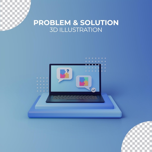 Online 3d rendering message chats communication with Laptop