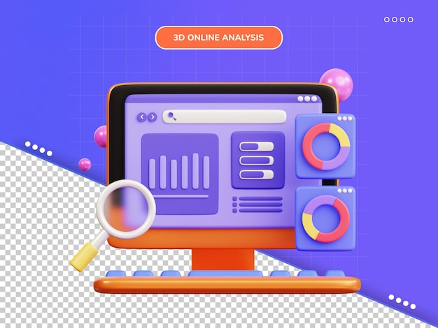 online analyse 3d illustration