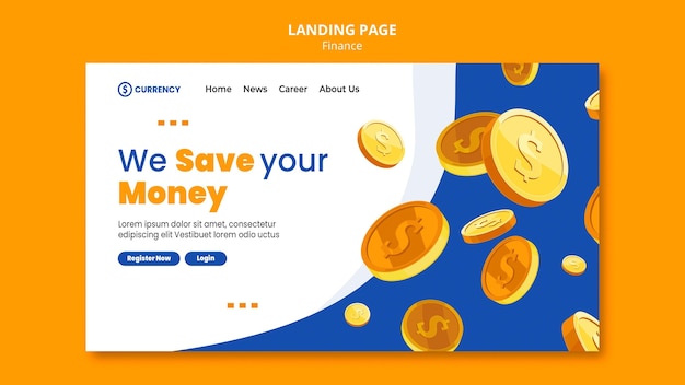 Online banking landing page template