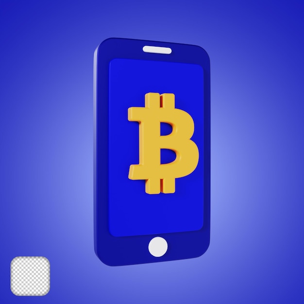 Online Bitcoin telefoon 3d illustratie