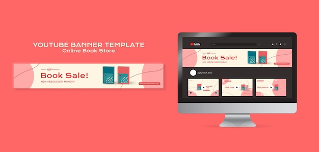 online book store youtube banner template