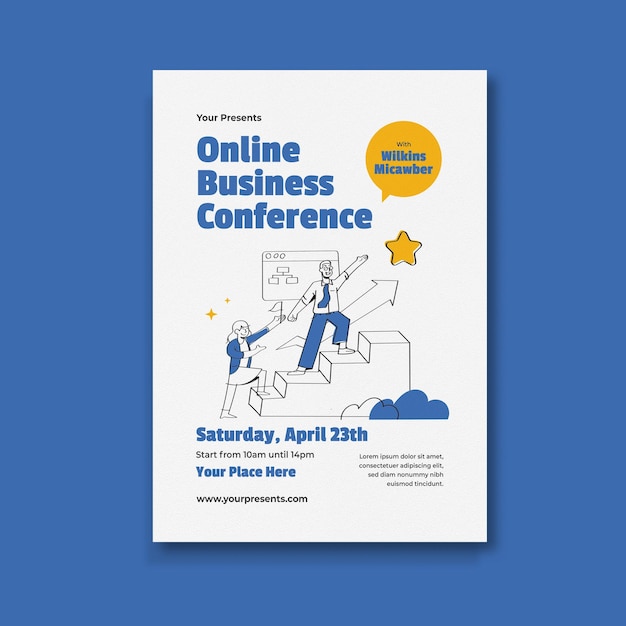 PSD online business conference flyer