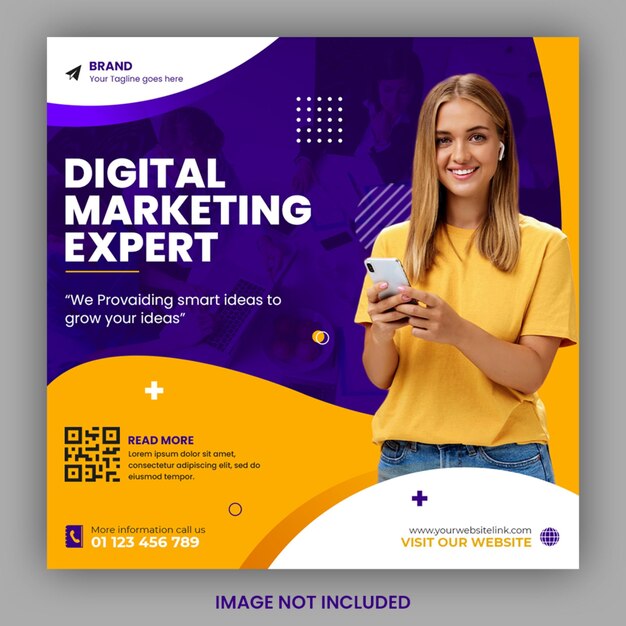 Online business digital marketing webinar and social media and instagram post premium psd template