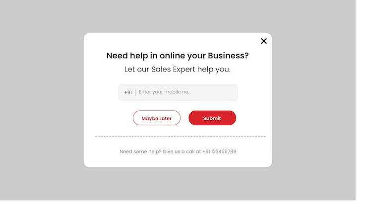 PSD online business help popup with sales expert assistance