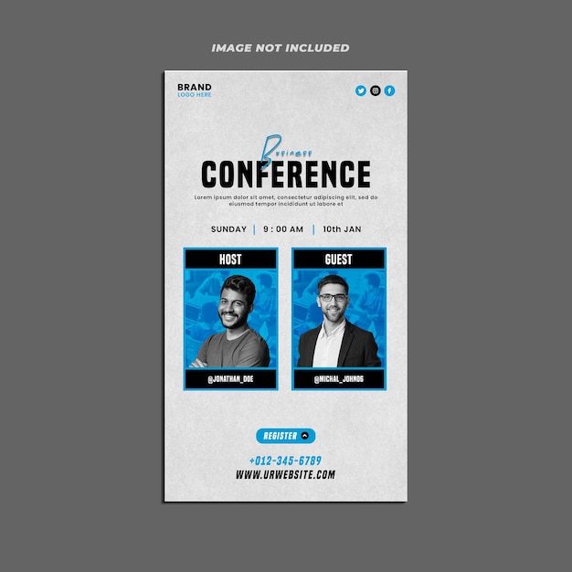 Online business talk instagram post psd template