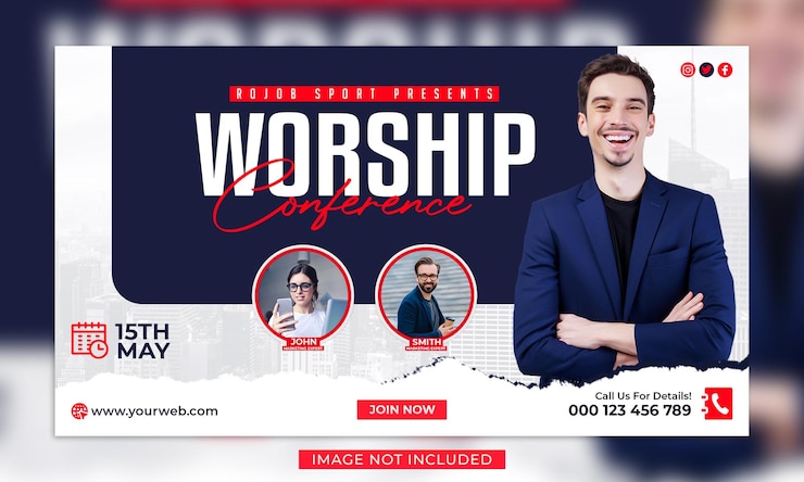 PSD online business webinar banner template