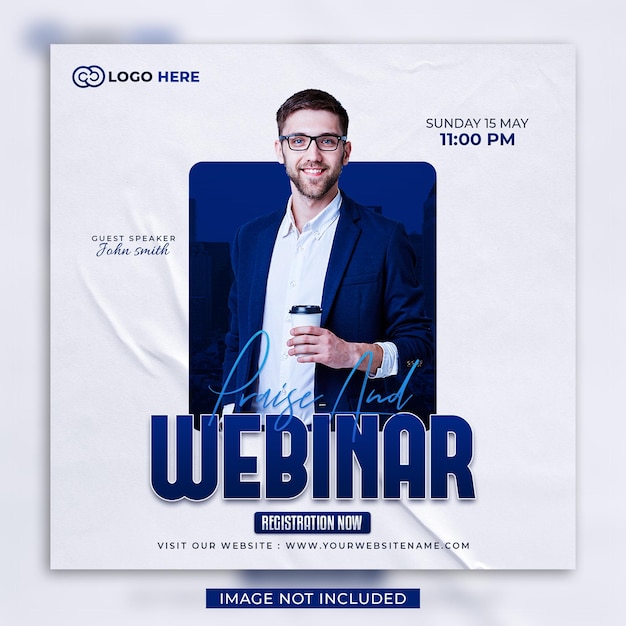 PSD online business webinar social media and instagram post template