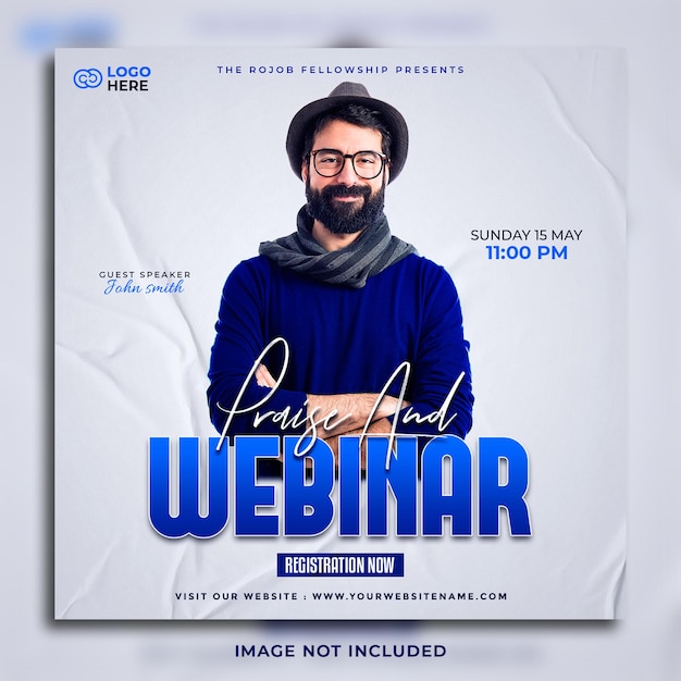 Online business webinar social media and instagram post template