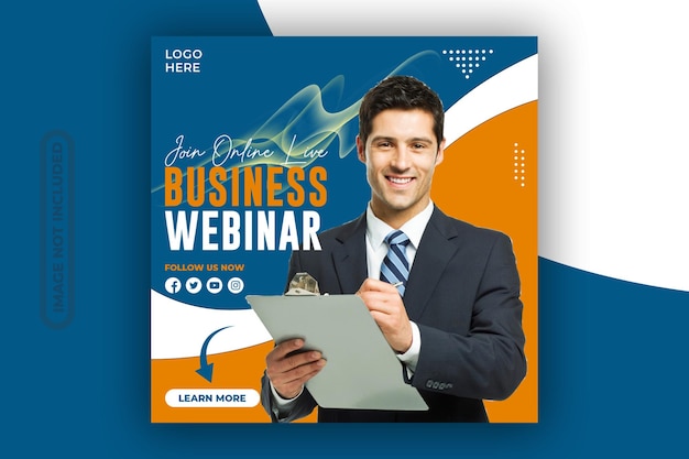 online business webinar social media post template