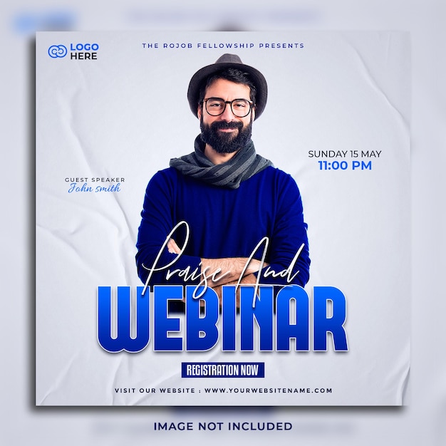 Online Business webinar sociale media en instagram postsjabloon
